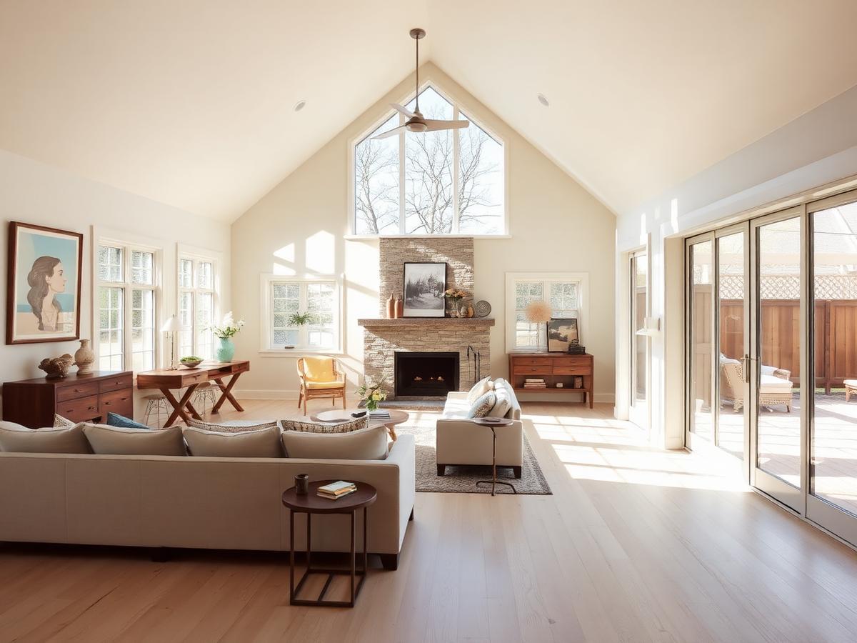 Sunlit vaulted family room addition on an Austin bungalow